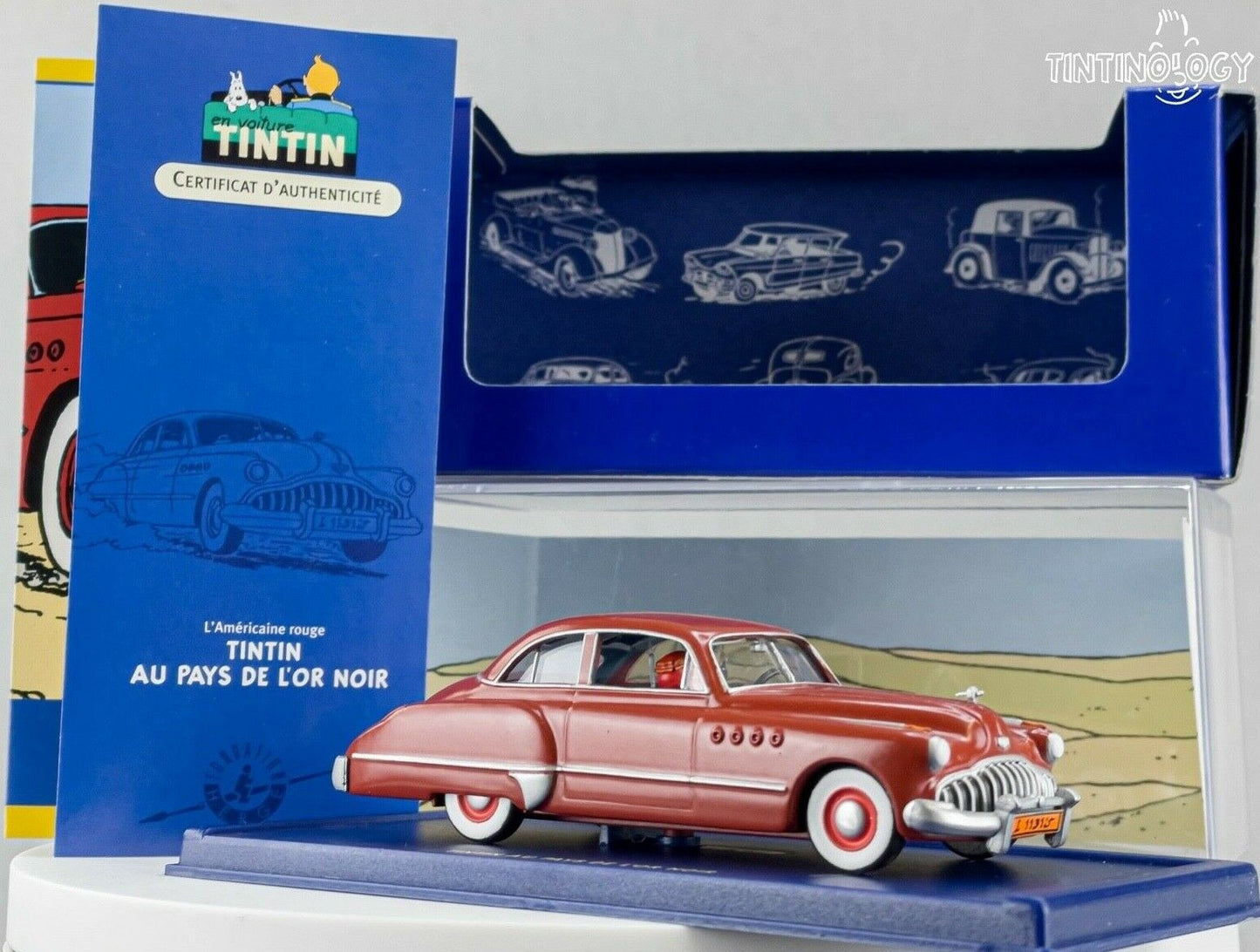ATLAS TINTIN CAR # 10 Buick Roadmaster - Black Gold Herge model car 1/43 Scale