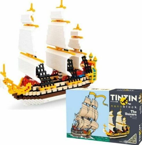 Rare KAWADA TINTIN Nanoblock set "The Unicorn" Model Ship 3000+ pcs 2011 Licorne