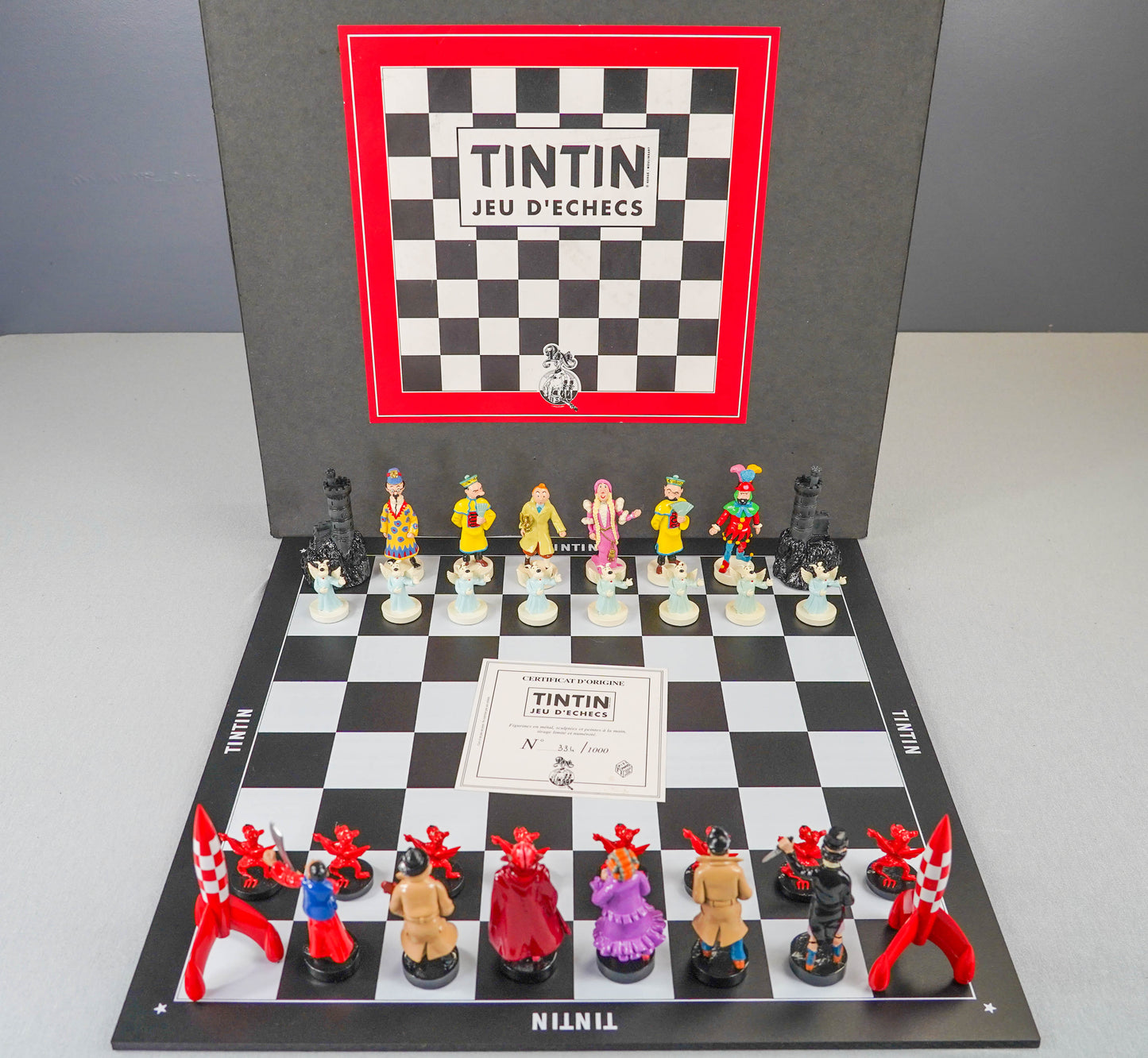 Statuette Pixi 40530 RARE Tintin Chess Set 1995 32x Metal Figurines 100% Complete