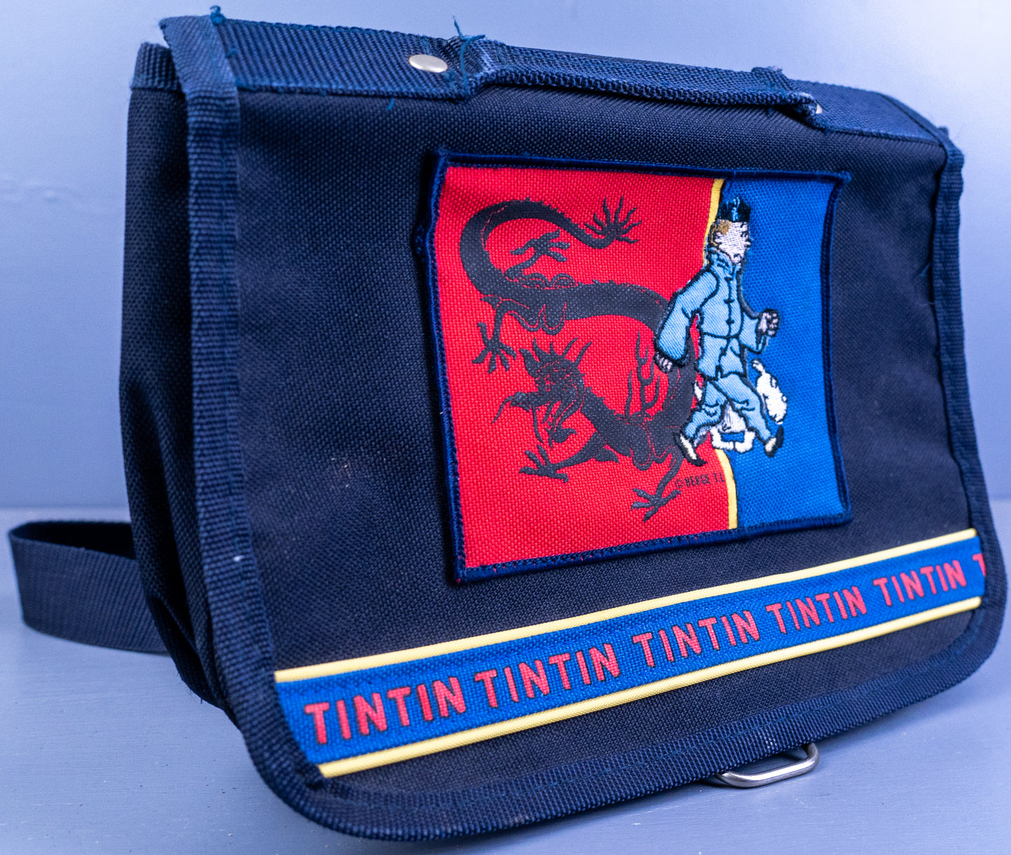 Herge T.L Tintin Blue Lotus Backpack Bag 30 x 20cm - Navy Blue Colour Polyester
