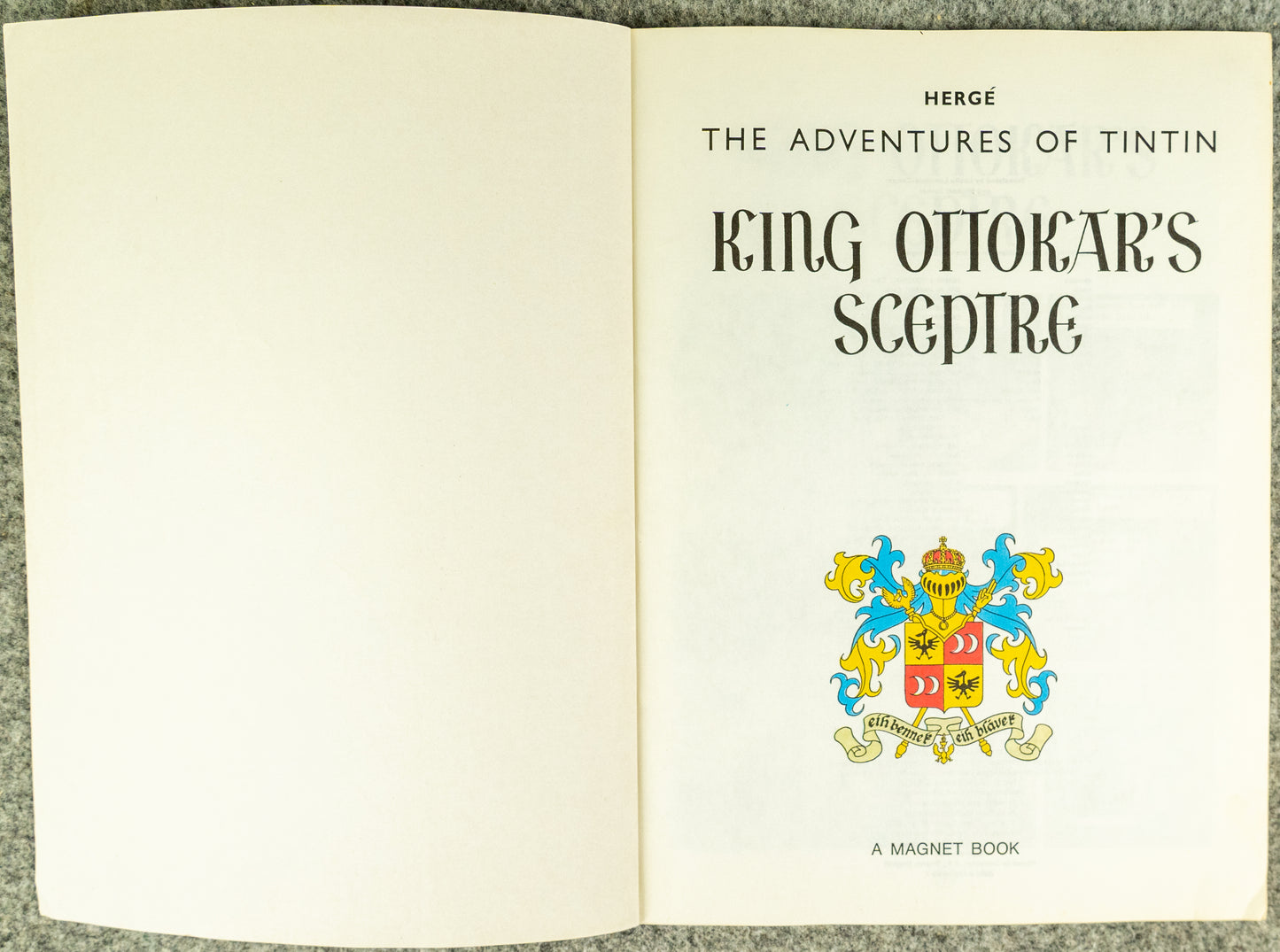 King Ottokars Skeptre - Tintin Magnet UK Paperback Edition Book 1980s