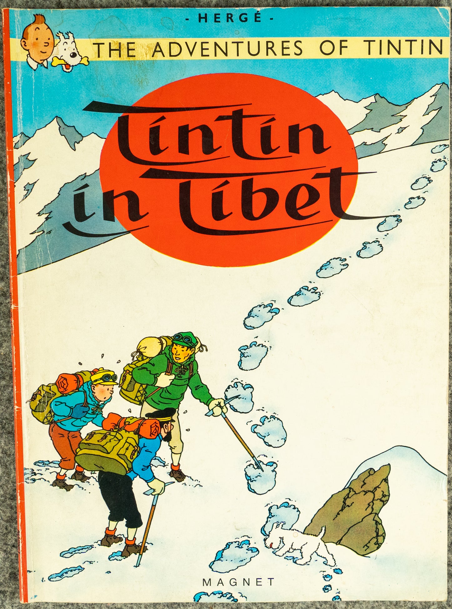 Tintin in Tibet - Tintin Magnet UK Paperback Edition Book 1980s