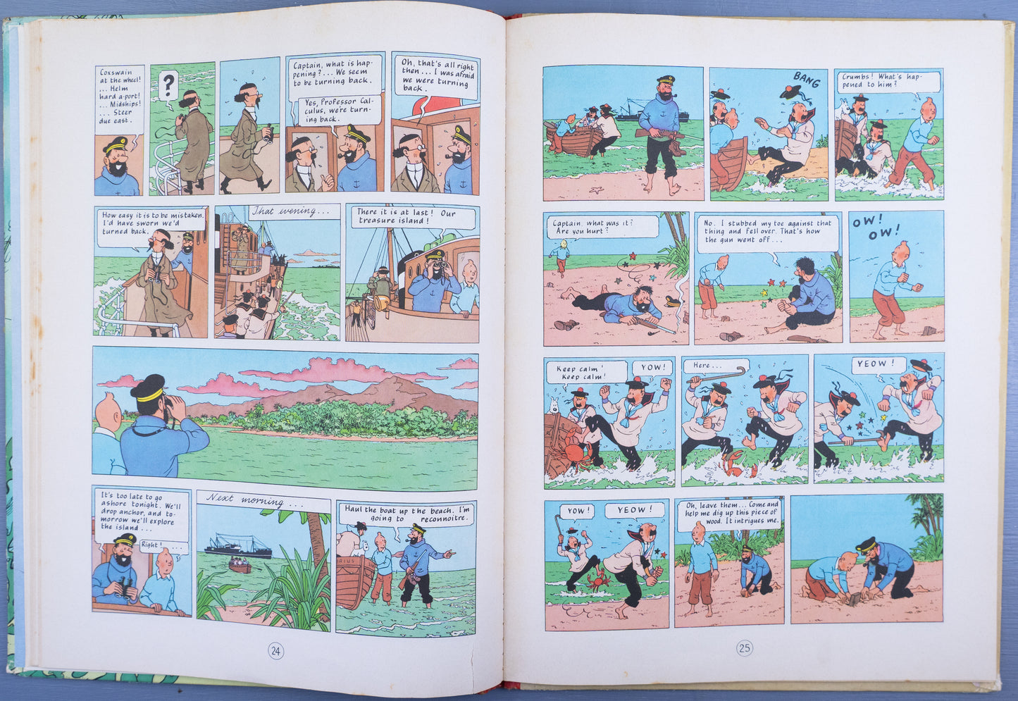 Red Rackham's Treasure - Methuen 1965 2nd Reprint Edition UK Hardback Rare Tintin book Herge EO