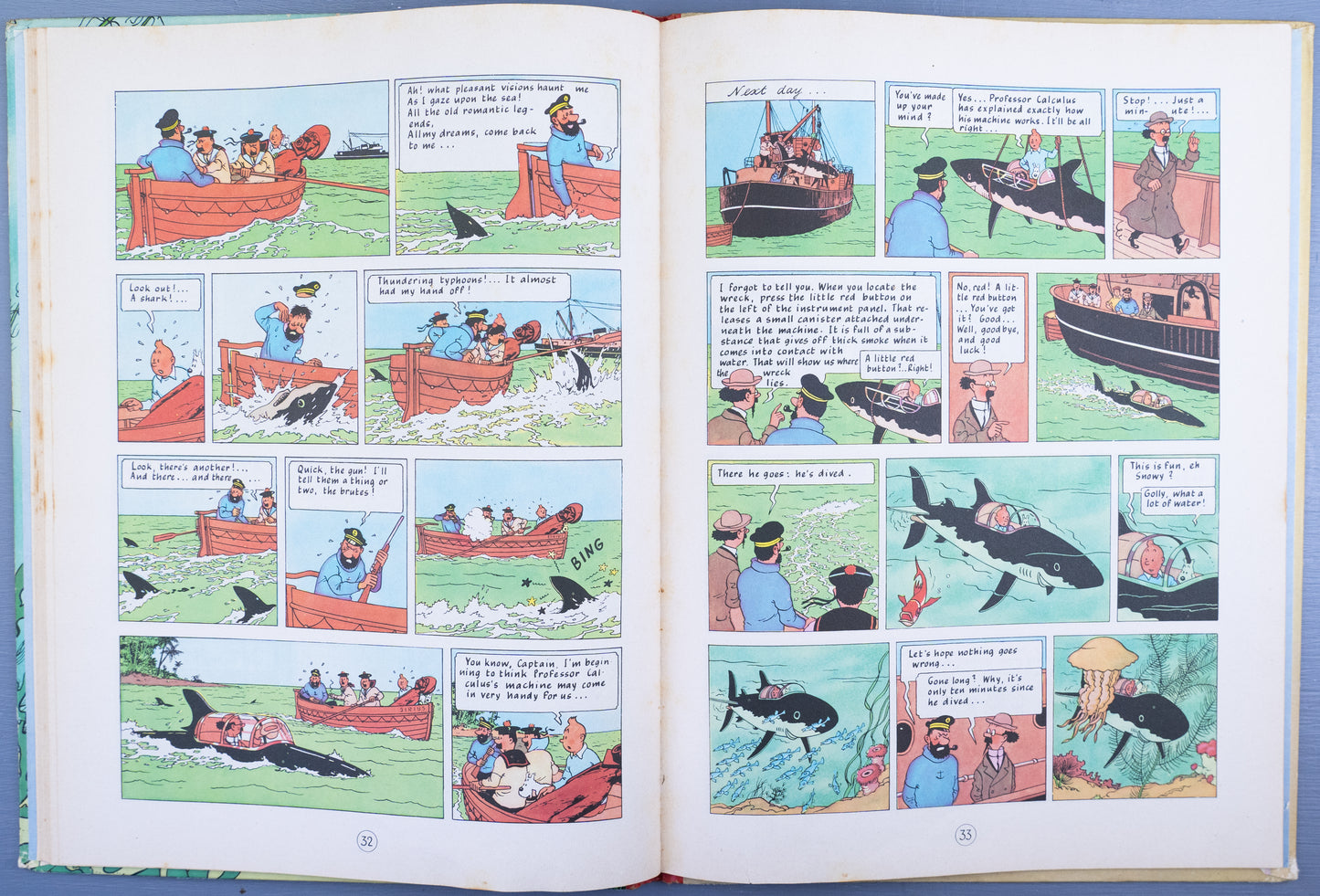 Red Rackham's Treasure - Methuen 1965 2nd Reprint Edition UK Hardback Rare Tintin book Herge EO