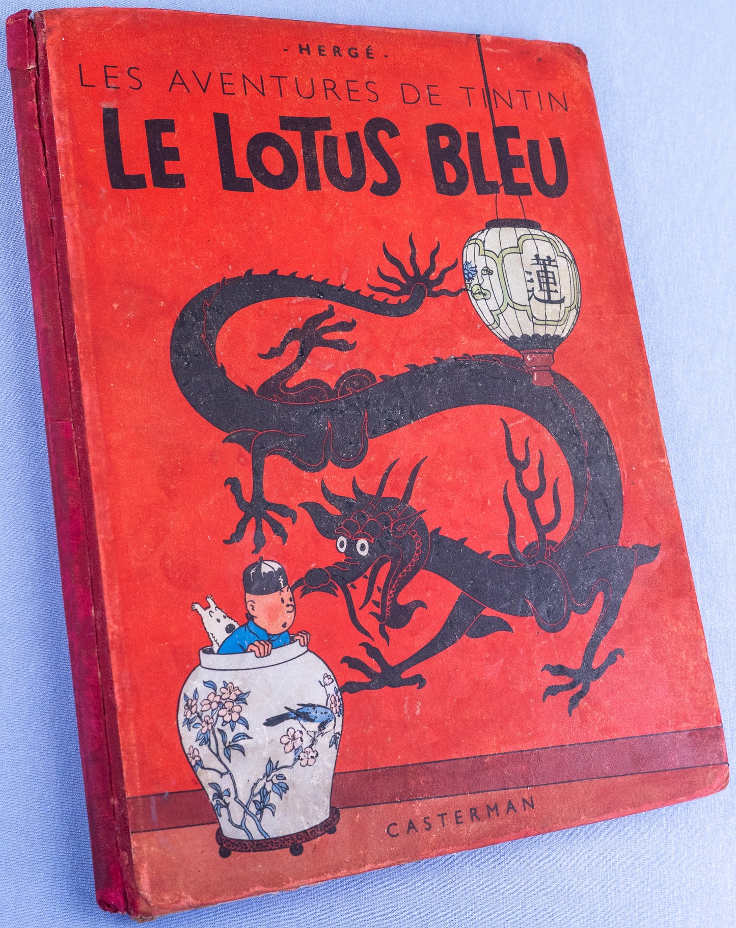 Le Lotus Bleu: Casterman 1946 1st Colour Edition B1 HB Rare Herge Tintin EO