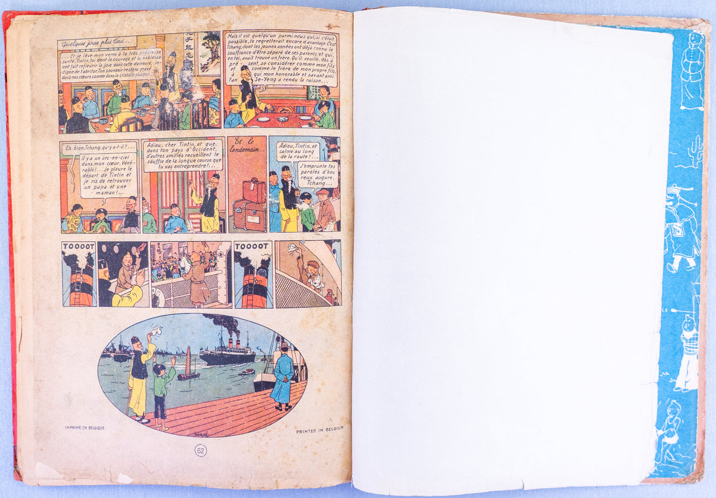 Le Lotus Bleu: Casterman 1946 1st Colour Edition B1 HB Rare Herge Tintin EO