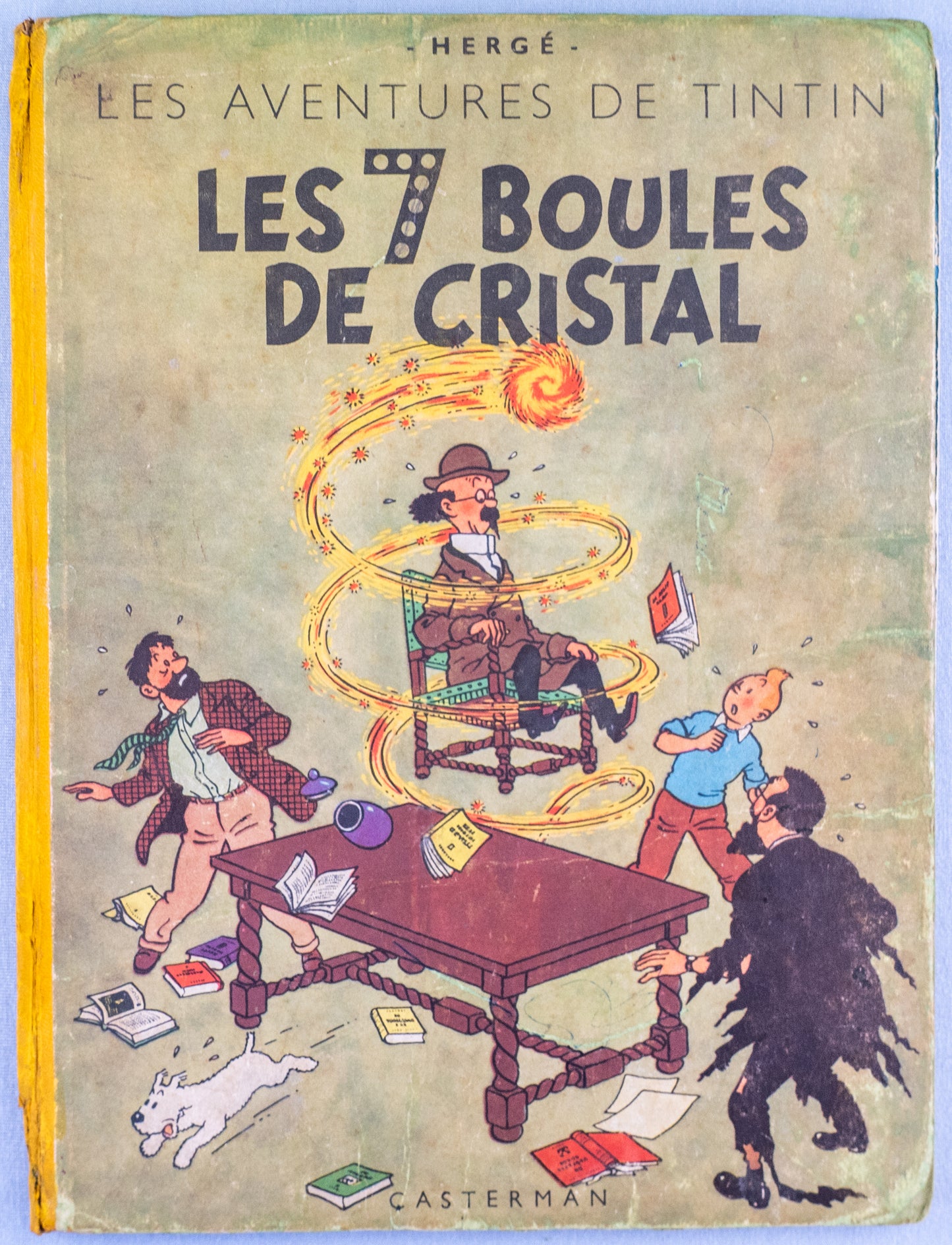 Les 7 Boules De Cristal: Casterman 1948 1st Edition B2 HB Rare Herge Tintin EO