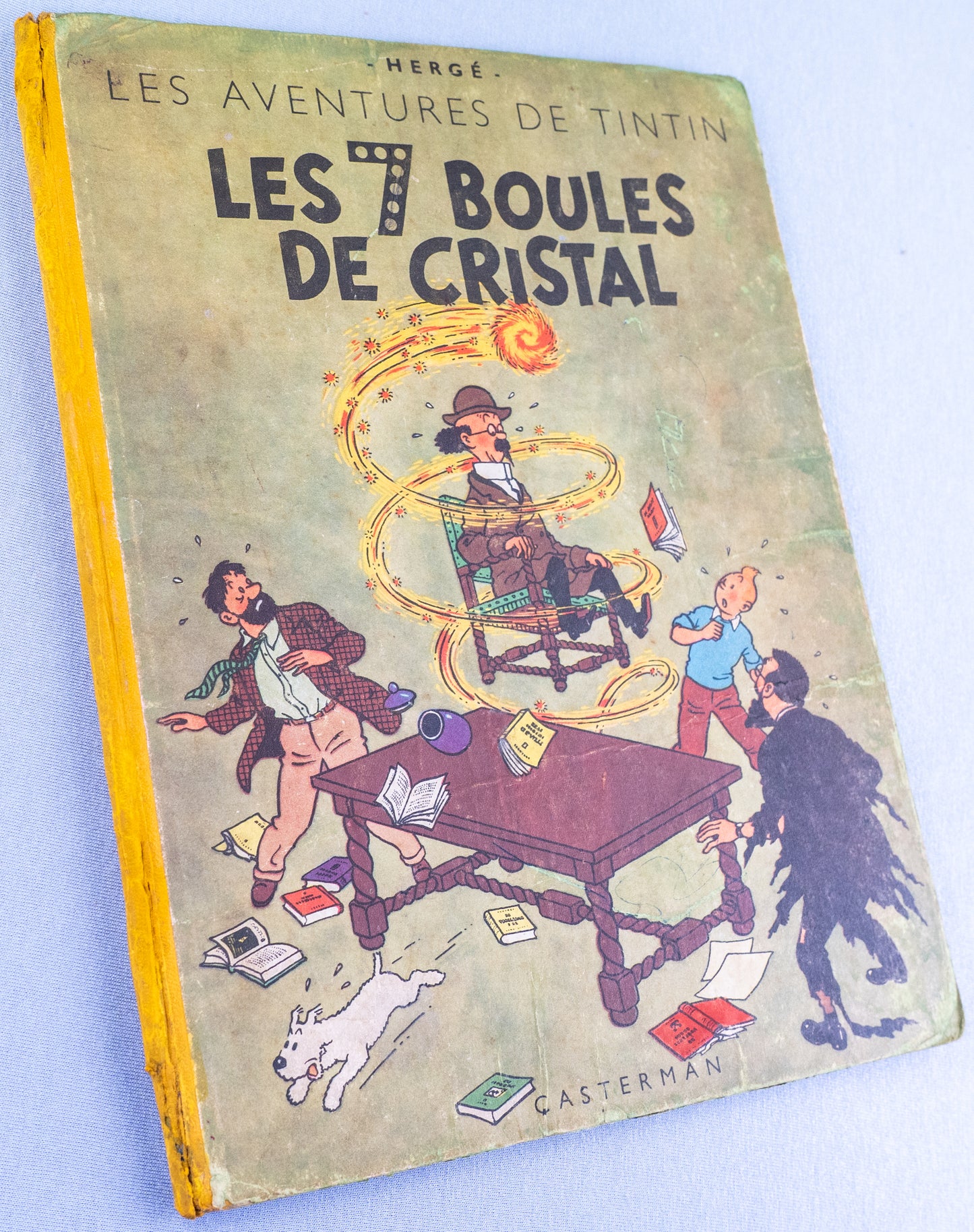 Les 7 Boules De Cristal: Casterman 1948 1st Edition B2 HB Rare Herge Tintin EO