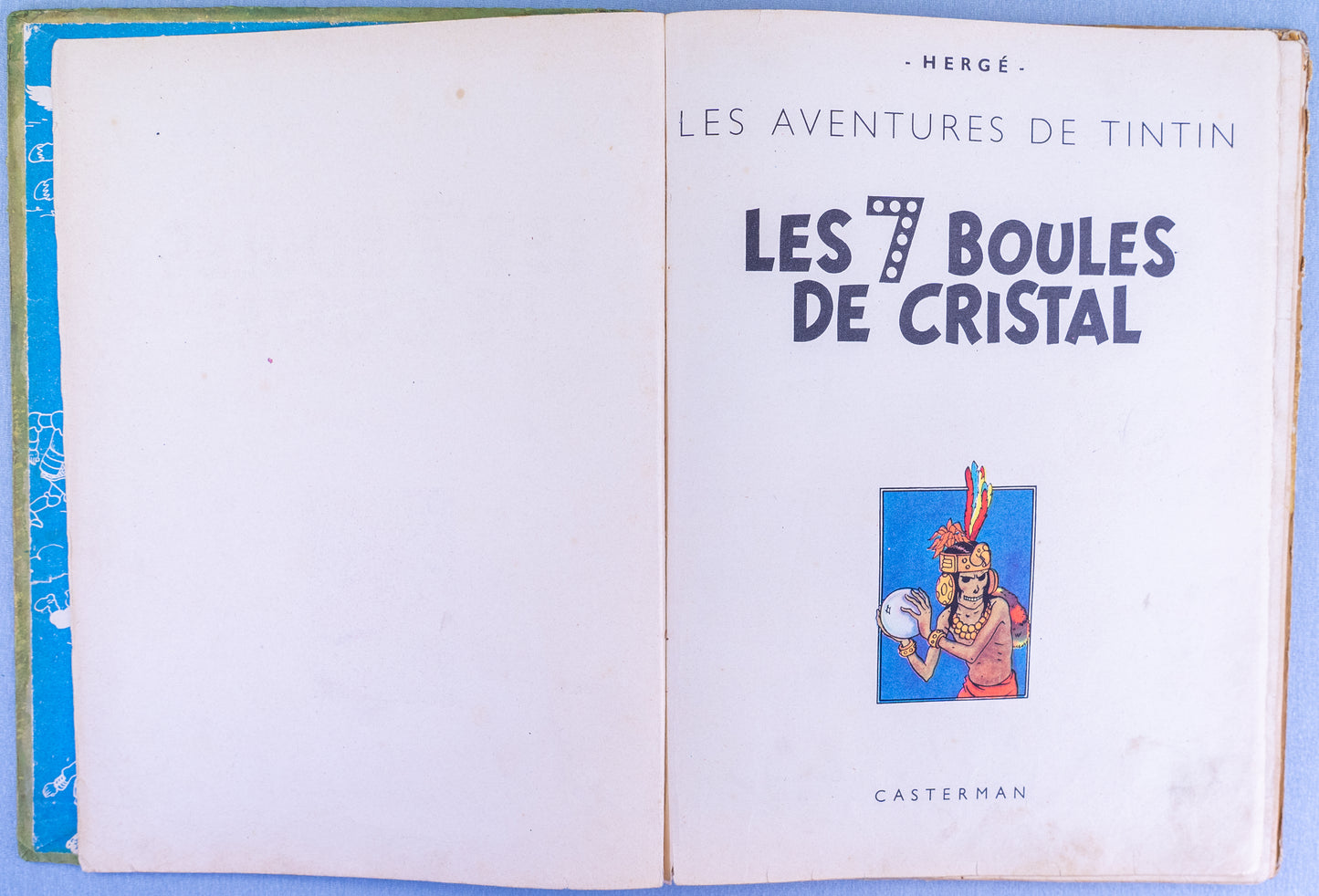 Les 7 Boules De Cristal: Casterman 1948 1st Edition B2 HB Rare Herge Tintin EO