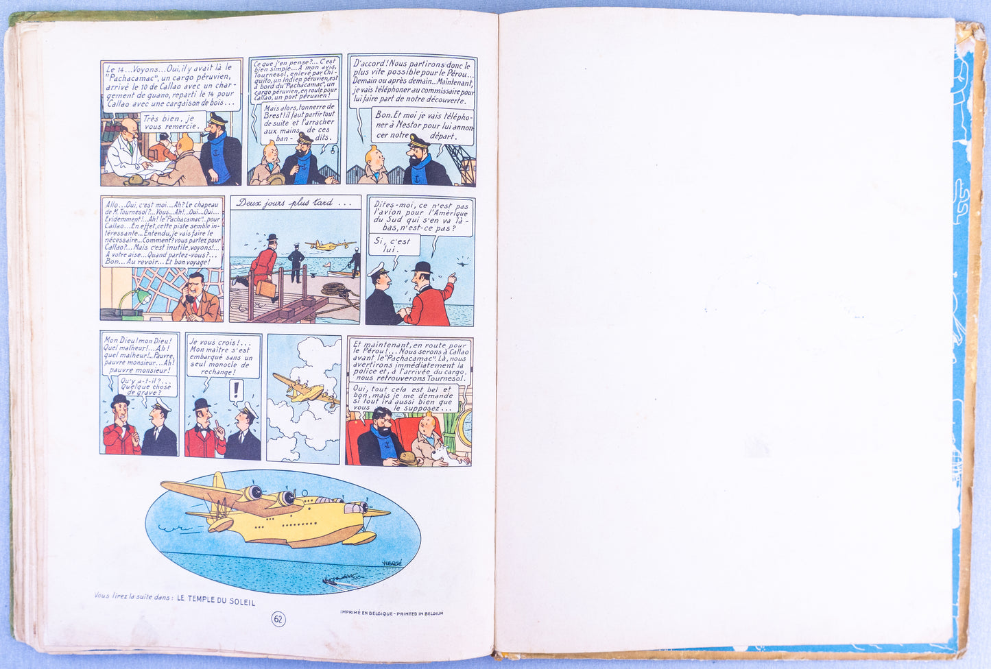 Les 7 Boules De Cristal: Casterman 1948 1st Edition B2 HB Rare Herge Tintin EO