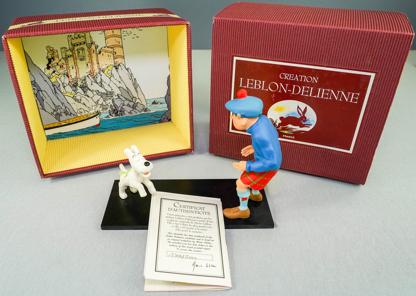 Statuette Leblon-Delienne 52 Tintin Et Milou L' ile Noire 1993 Resin Model Figurine