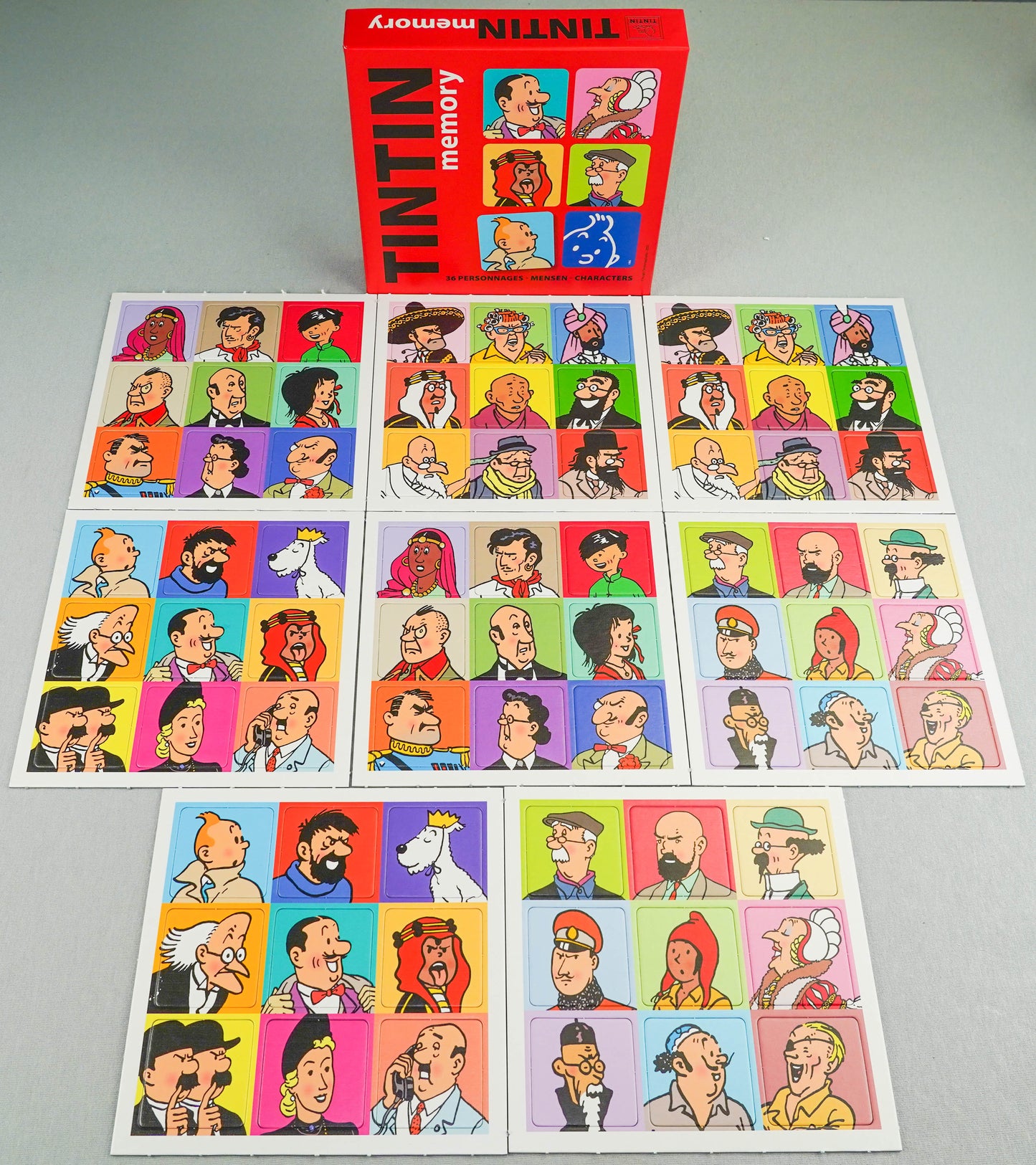 Tintin Moulinsart Memory Game Playing Cards: Character Cards