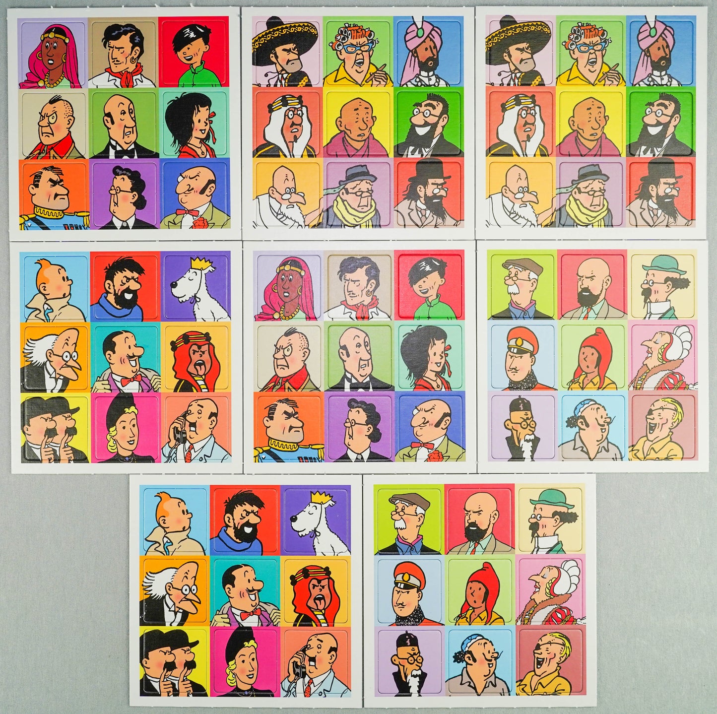 Tintin Moulinsart Memory Game Playing Cards: Character Cards