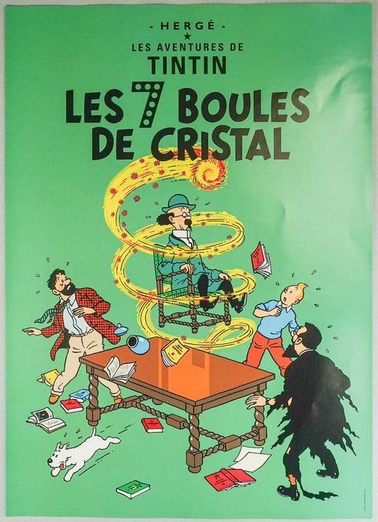 Les 7 Boules De Cristal: Large Tintin Title Cover Poster by Moulinsart 50x70cm