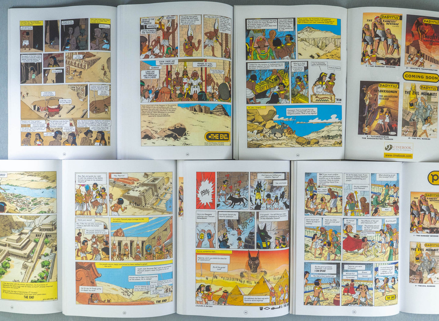 PAPYRUS: Cinebook Paperback Edition Comics Full Set of 7 Books by De Gieter