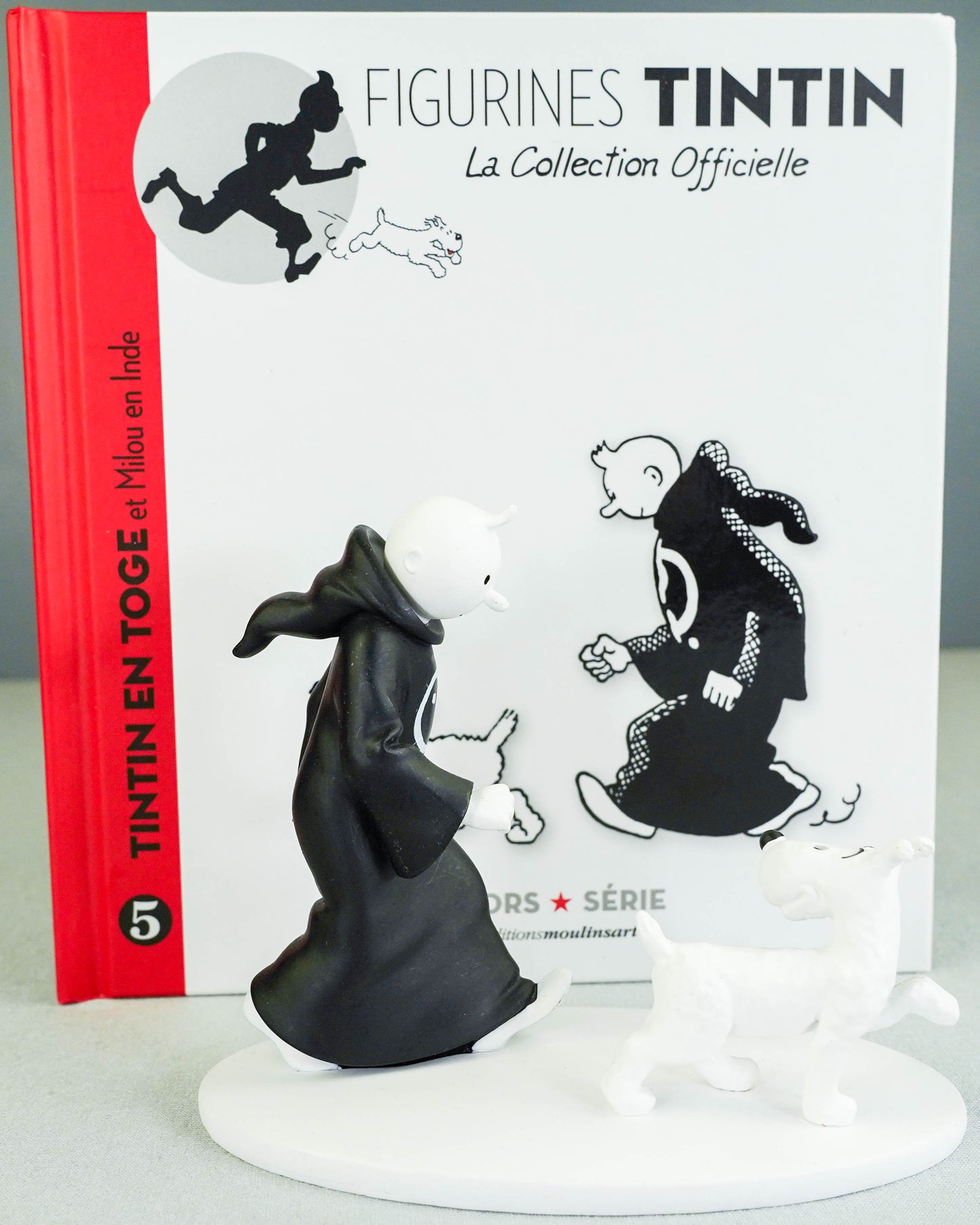 Hors Serie Figurine #5 Tintin in Toga and Snowy Cigars Pharaoh 12cm B&W Resin Model Figure