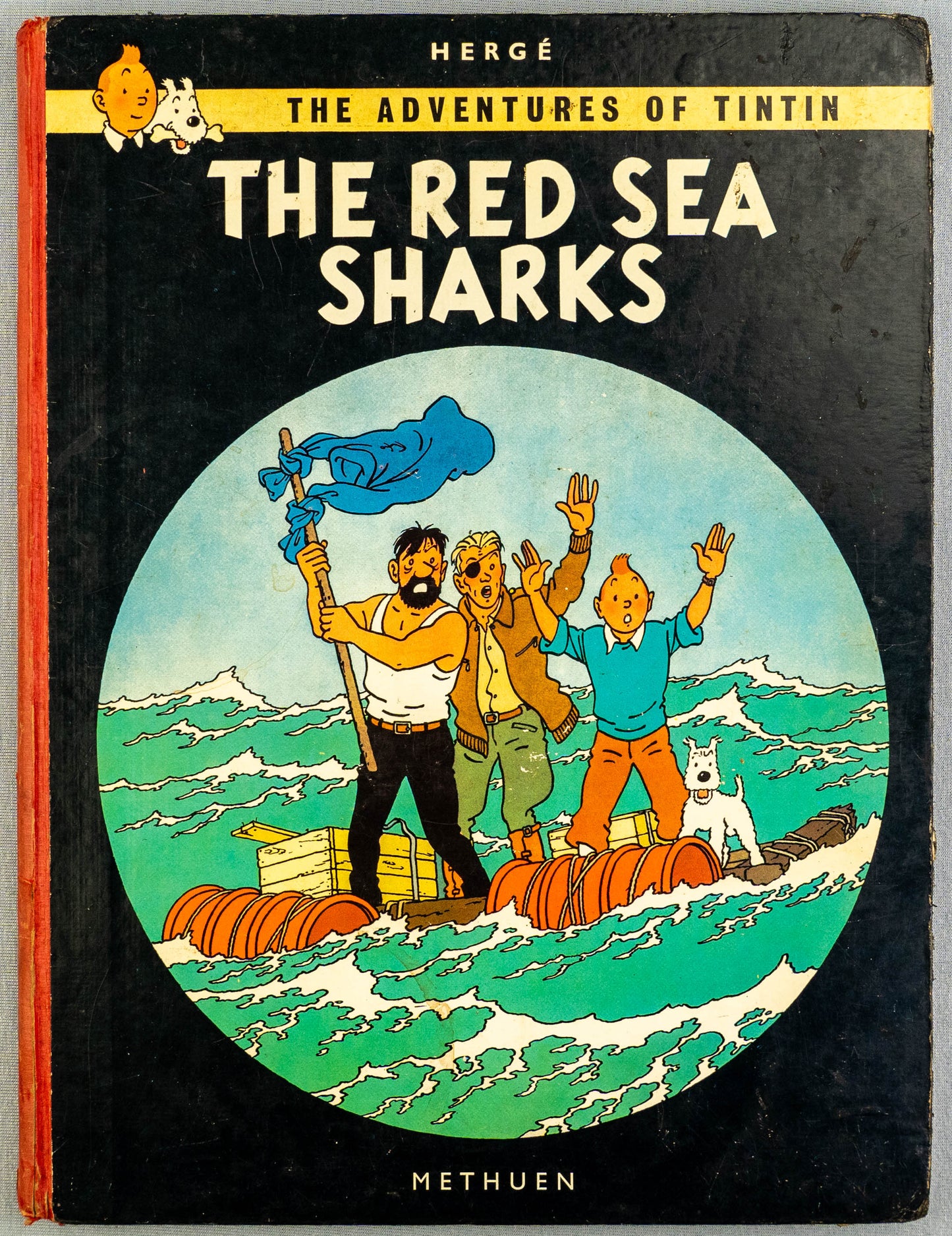 The Red Sea Sharks - Methuen 1960 1st UK Edition HB Rare Tintin book Herge EO