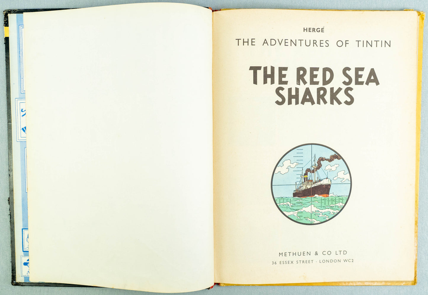 The Red Sea Sharks - Methuen 1960 1st UK Edition HB Rare Tintin book Herge EO