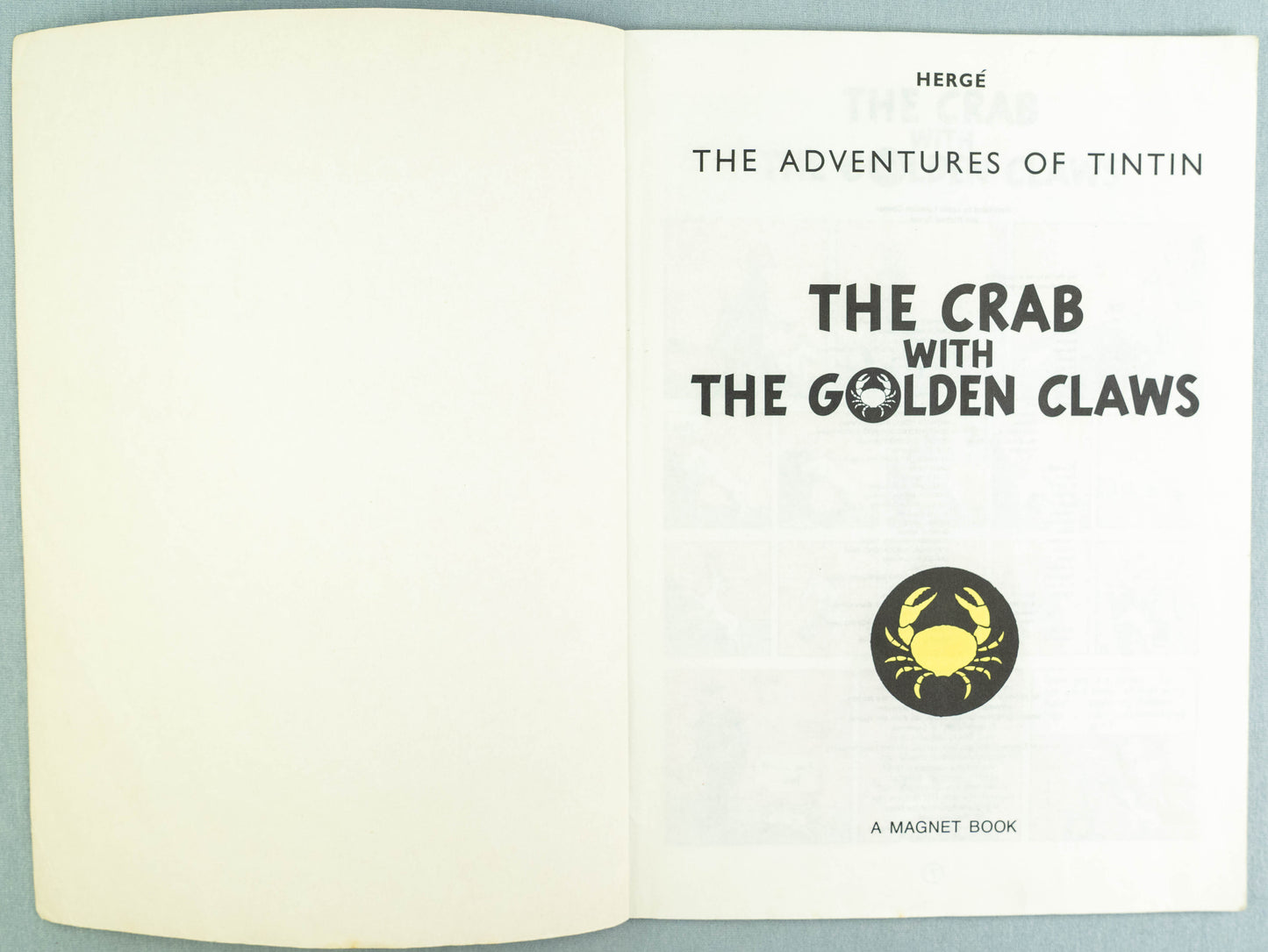 The Crab with the Golden Claws - Tintin Magnet UK Paperback Edition Book 1980s