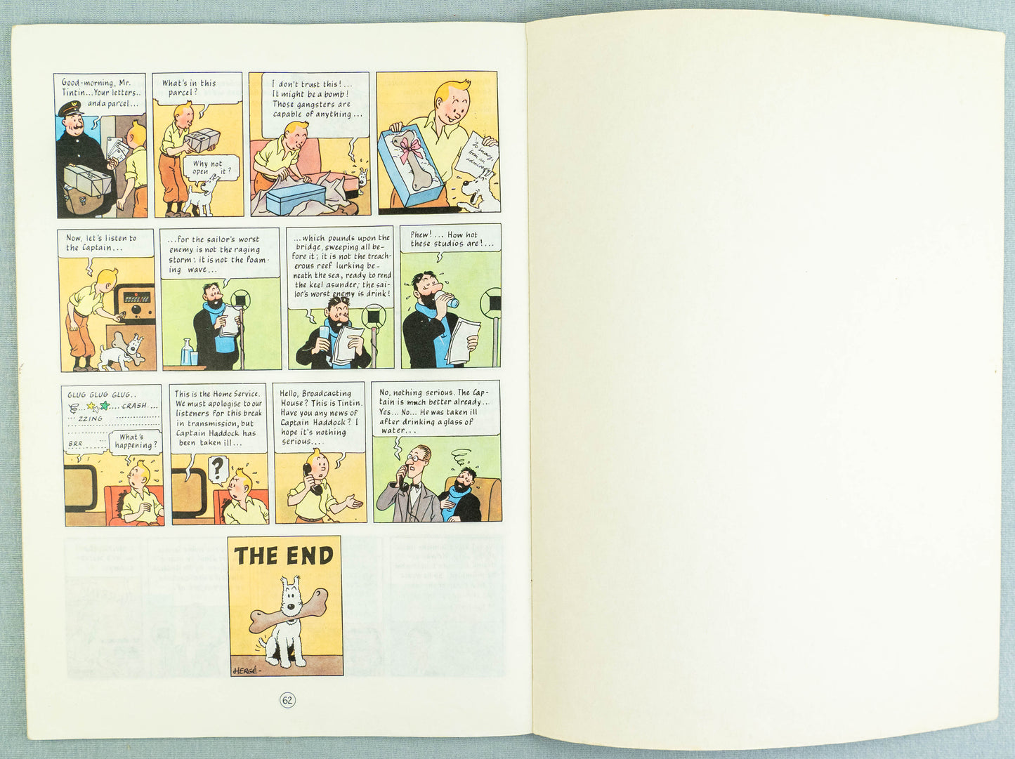 The Crab with the Golden Claws - Tintin Magnet UK Paperback Edition Book 1980s