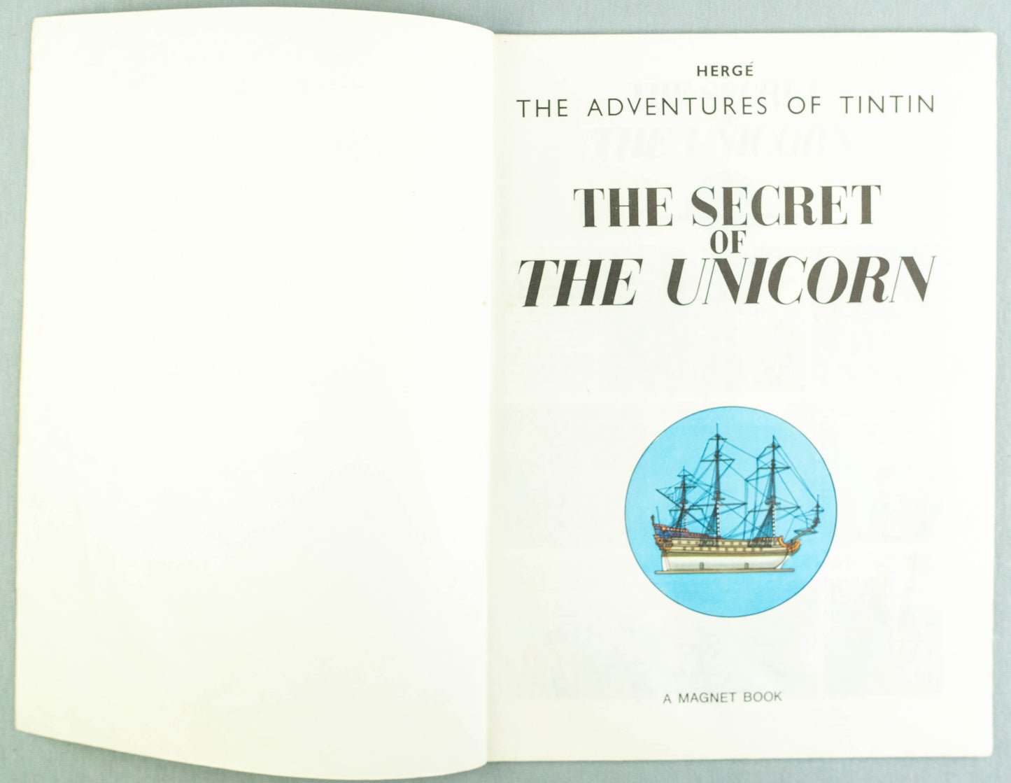 The Secret of the Unicorn - Tintin Magnet UK Paperback Edition Book 1980s