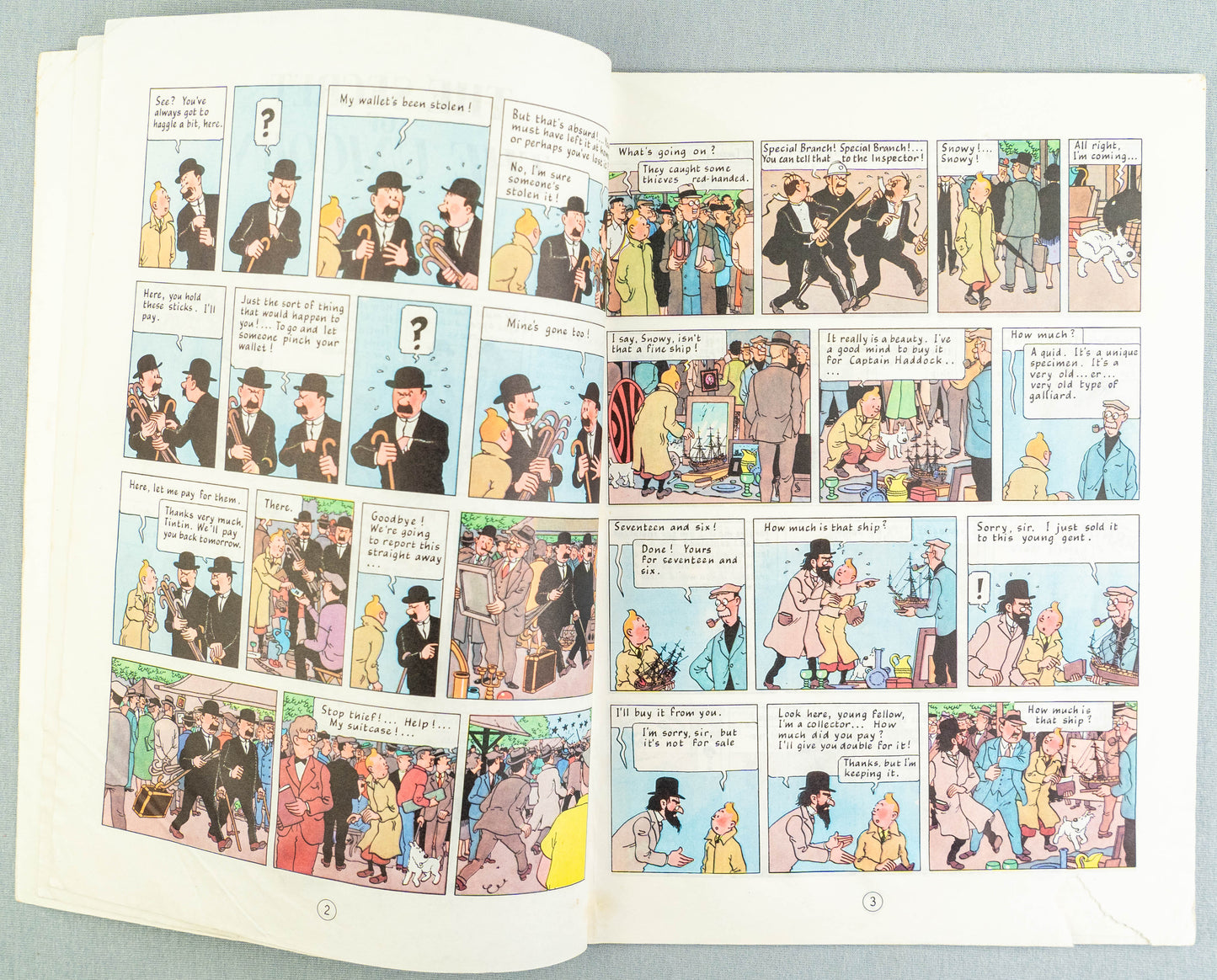 The Secret of the Unicorn - Tintin Magnet UK Paperback Edition Book 1980s