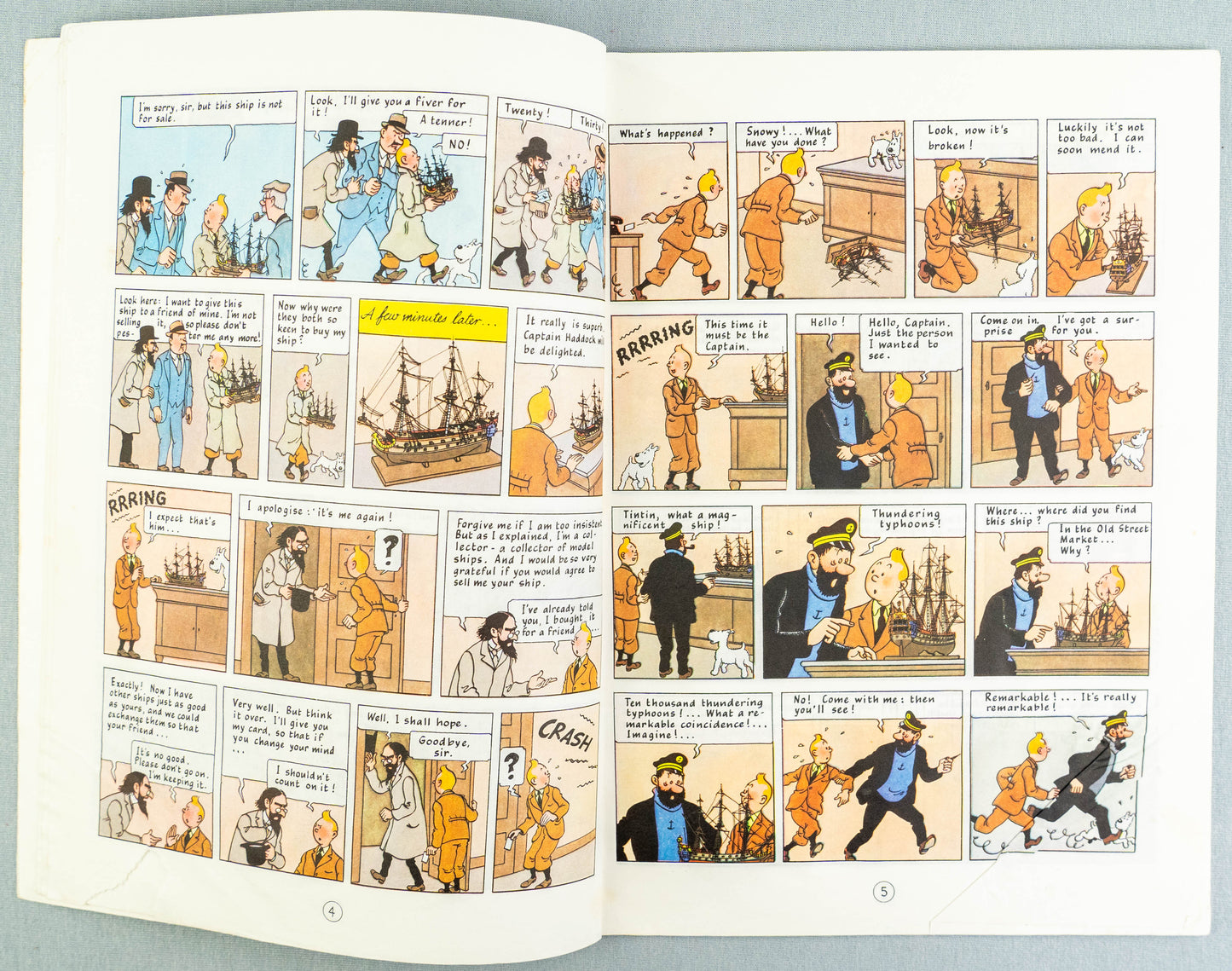The Secret of the Unicorn - Tintin Magnet UK Paperback Edition Book 1980s