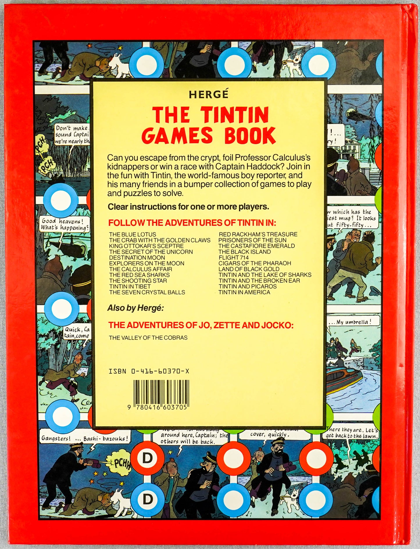 The Tintin Games Book - 1986 Methuen 1st UK Edition Hardback by Herge EO