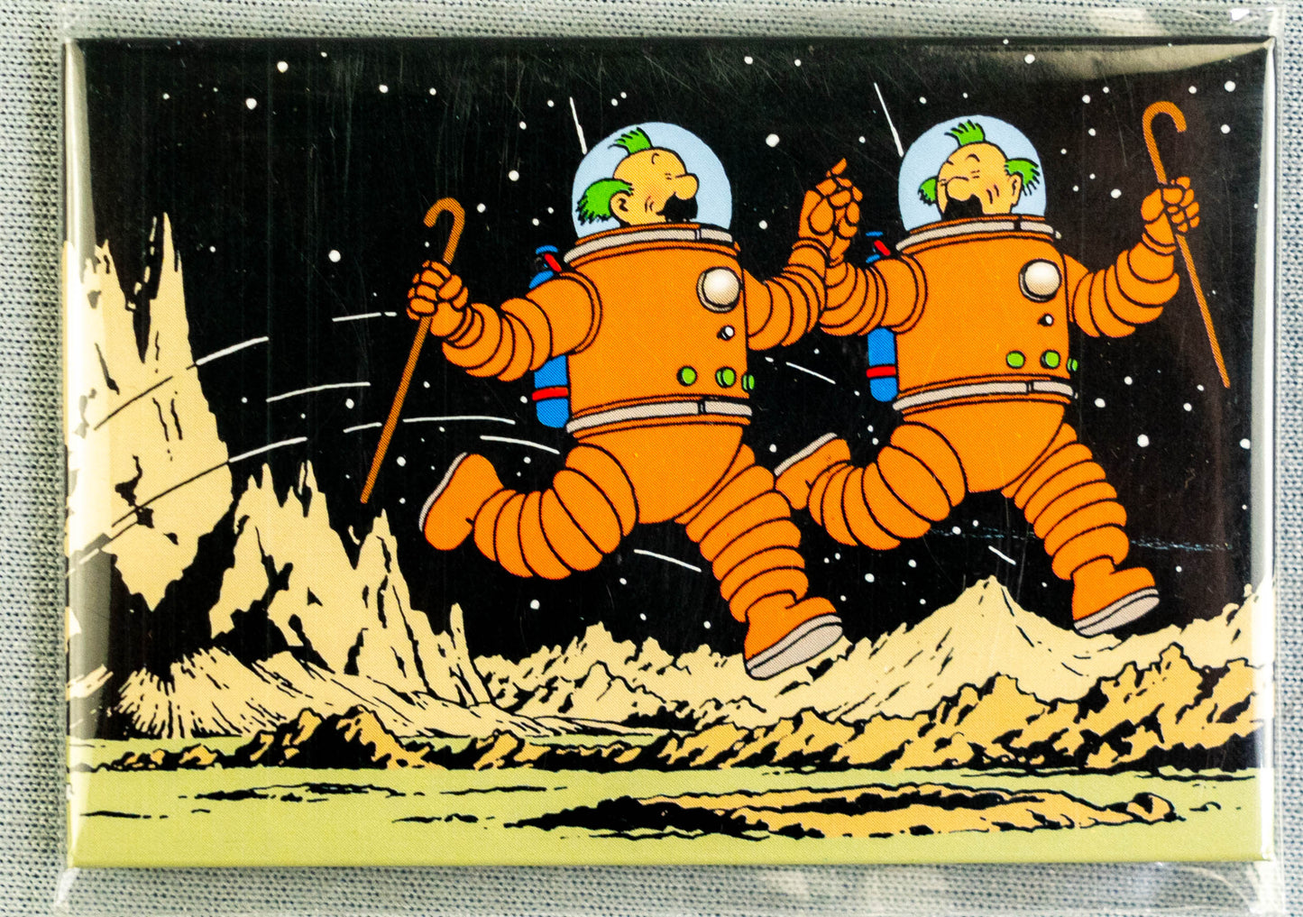 Thom(p)sons on the Moon - Moulinsart Tintin Scene Fridge Magnets 6.5cm