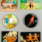 Set of 6 Moulinsart Tintin Scene Fridge Magnets 6.5cm - Moon Rocket/Marlinspike/Snowy