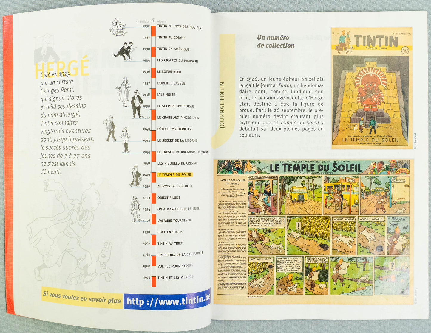 Tintin Le Temple Du Soliel: Casterman 1999 French Rare Intro Edition EO Herge