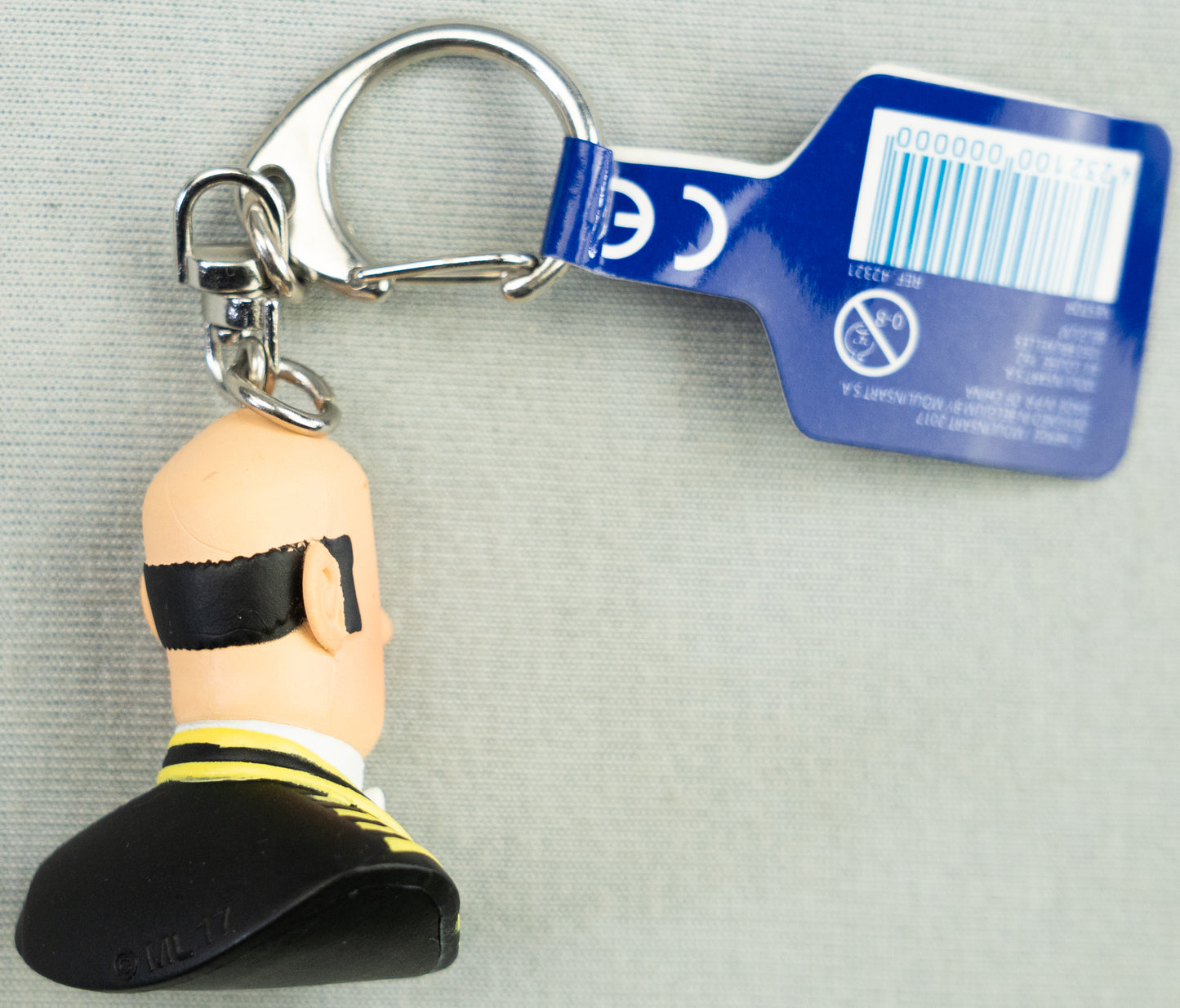 Moulinsart Toy Keyring: Nestor Bust 3.5cm Height 42321 Official Tintin Figure Key Ring