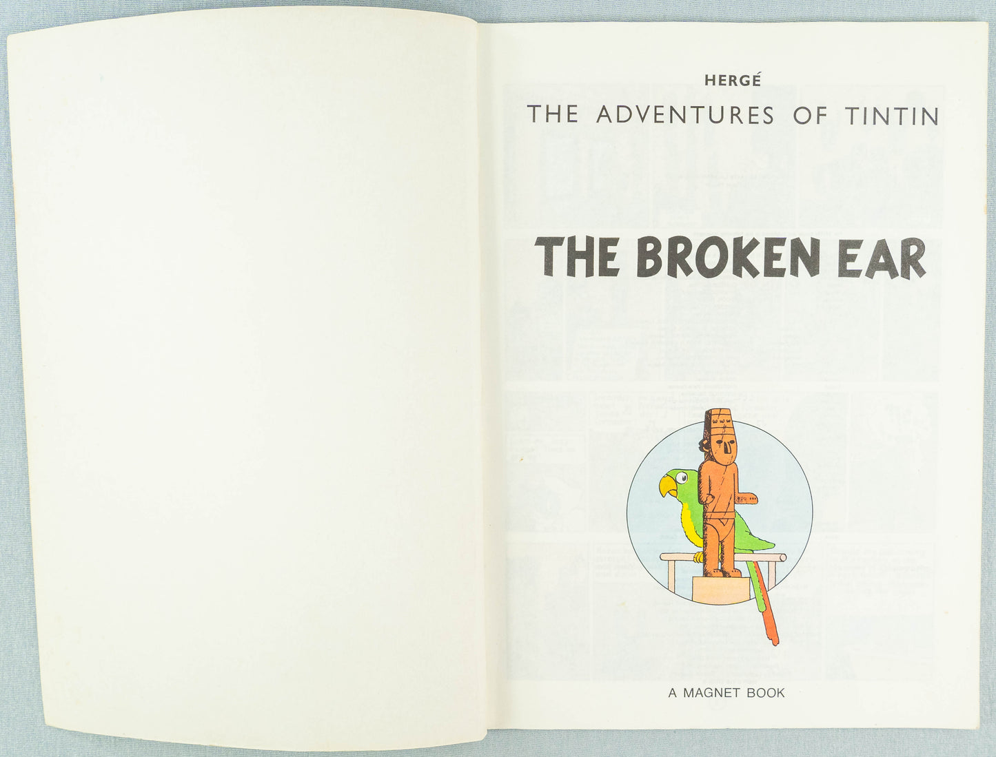 The Broken Ear - Tintin Magnet UK Paperback Edition Book 1980s