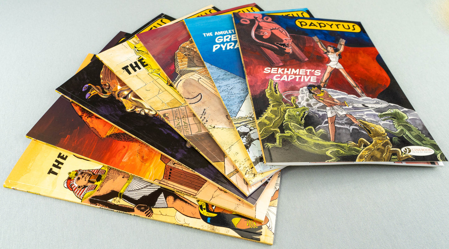 PAPYRUS: Cinebook Paperback Edition Comics Full Set of 7 Books by De Gieter