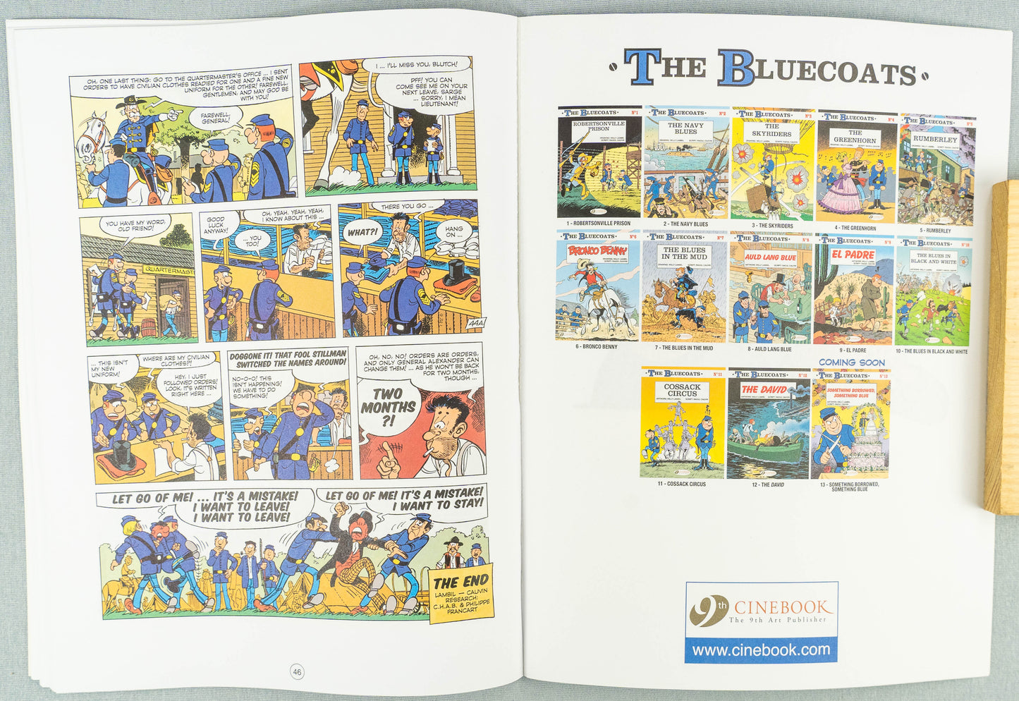 The Bluecoats Volume 12 - The David Cinebook Paperback Comic Book by Lambil / Cauvin