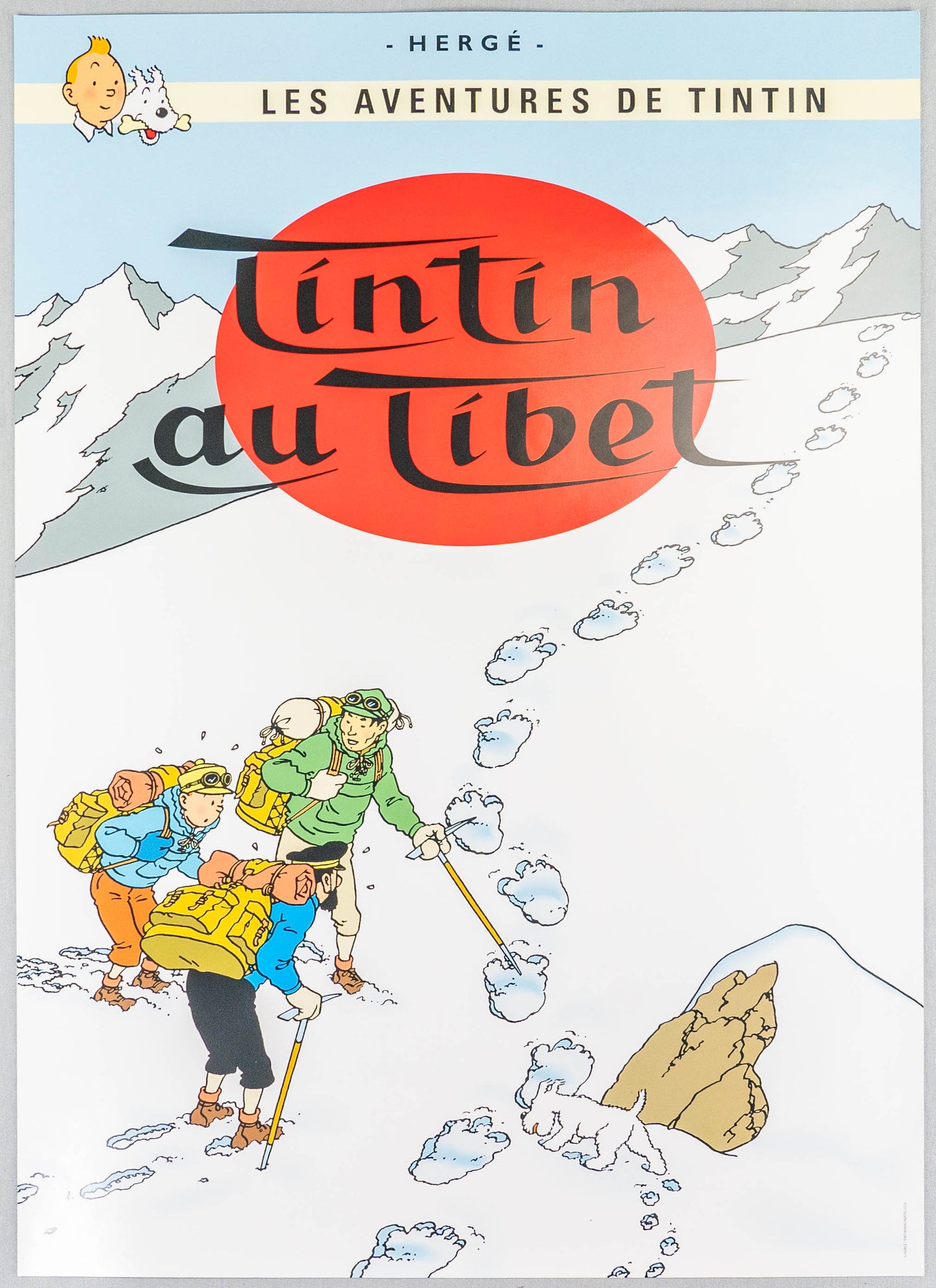 Tintin Au Tibet: Large Tintin Title Cover Poster by Moulinsart 50x70cm