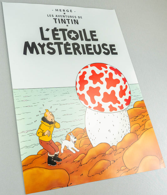 L'etoile Mysterieuse: Large Tintin Title Cover Poster by Moulinsart 50x70cm