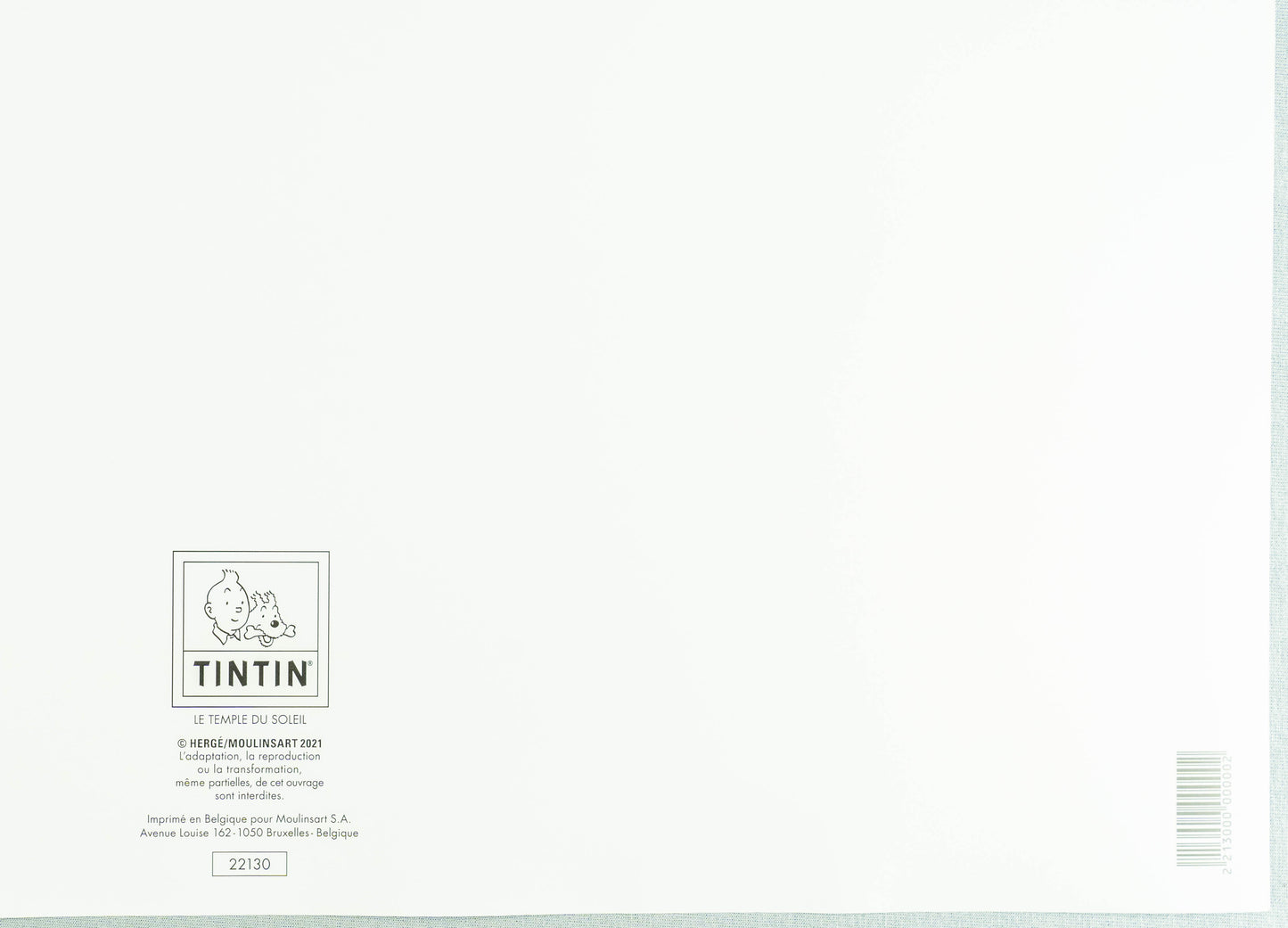 Le Temple Du Soleil: Large Tintin Title Cover Poster by Moulinsart 50x70cm