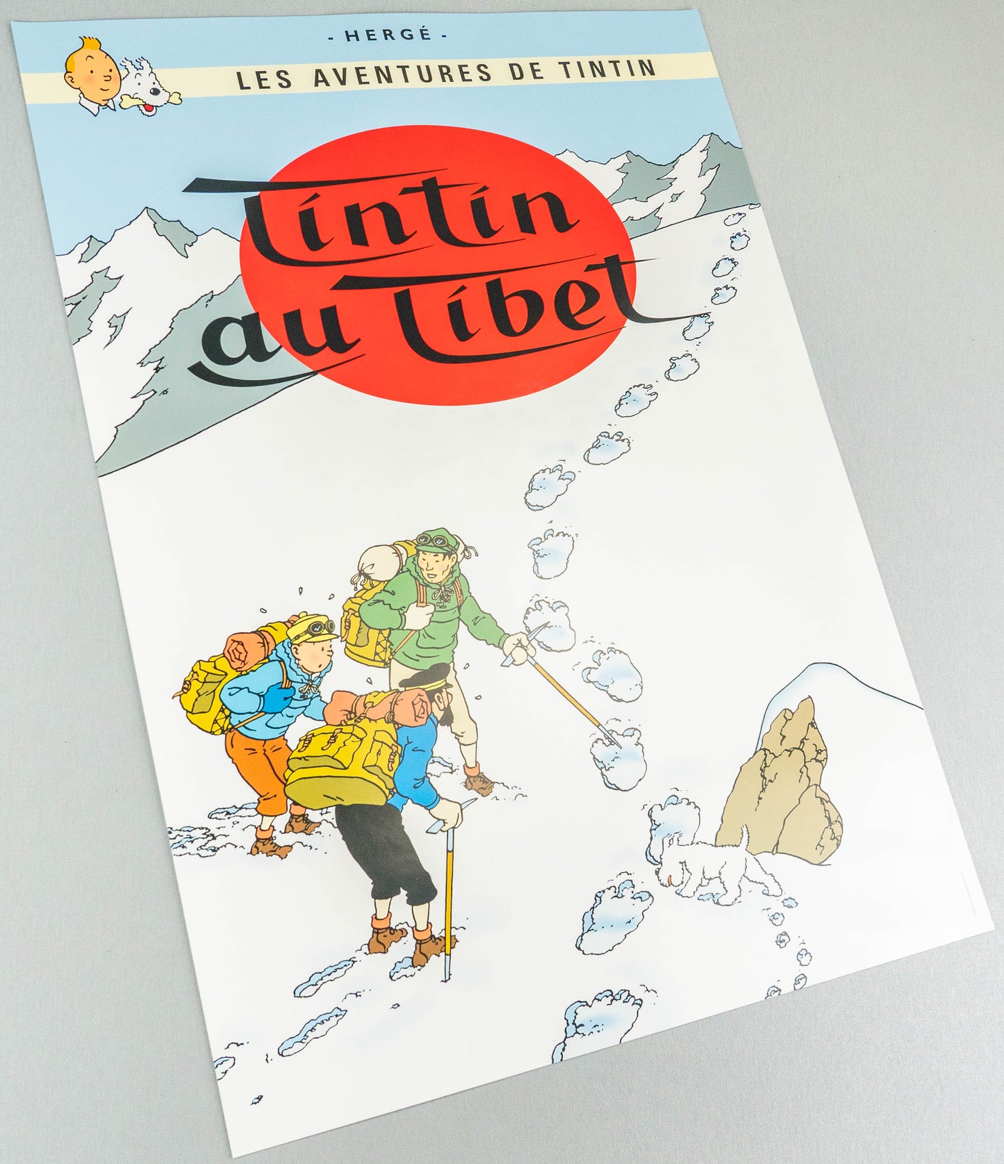 Tintin Au Tibet: Large Tintin Title Cover Poster by Moulinsart 50x70cm