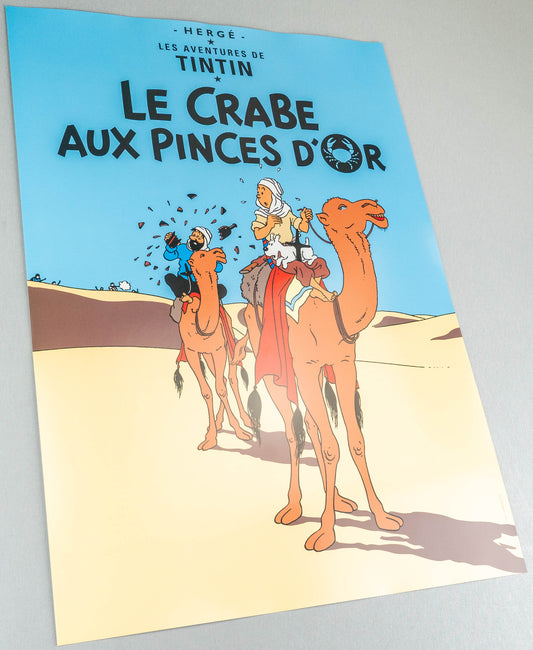 Le Crabe Aux Pinces D'or: Large Tintin Title Cover Poster by Moulinsart 50x70cm