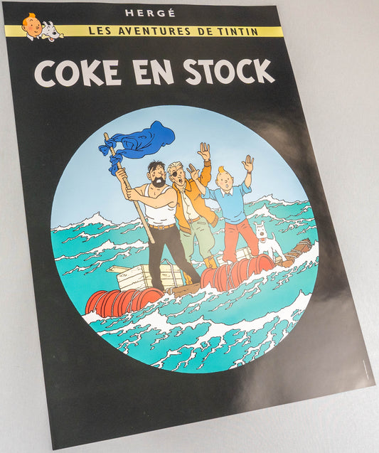 Coke En Stock: Large Tintin Title Cover Poster by Moulinsart 50x70cm