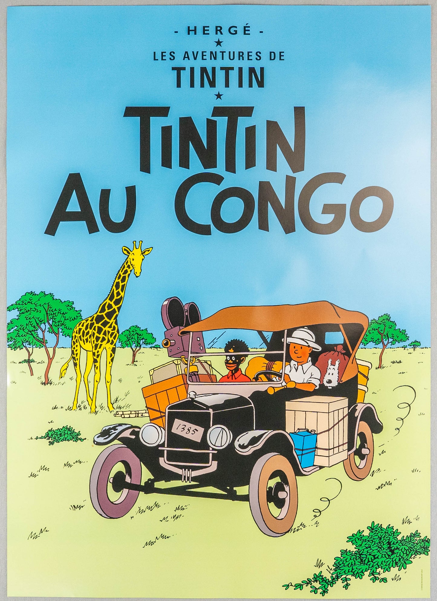 Tintin Au Congo: Large Tintin Title Cover Poster by Moulinsart 50x70cm