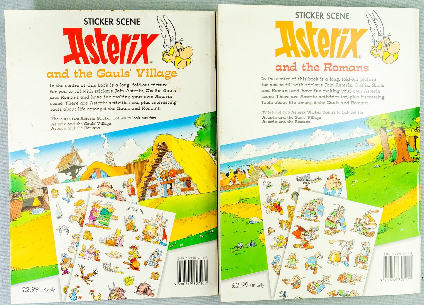 Asterix Sticker Scene Books Set x2 UK Editions World/Egmont UK Uderzo