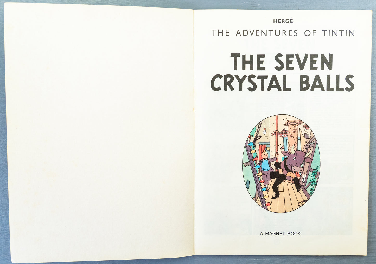 The Seven Crystal Balls - Tintin Magnet UK Paperback Edition Book 1980s