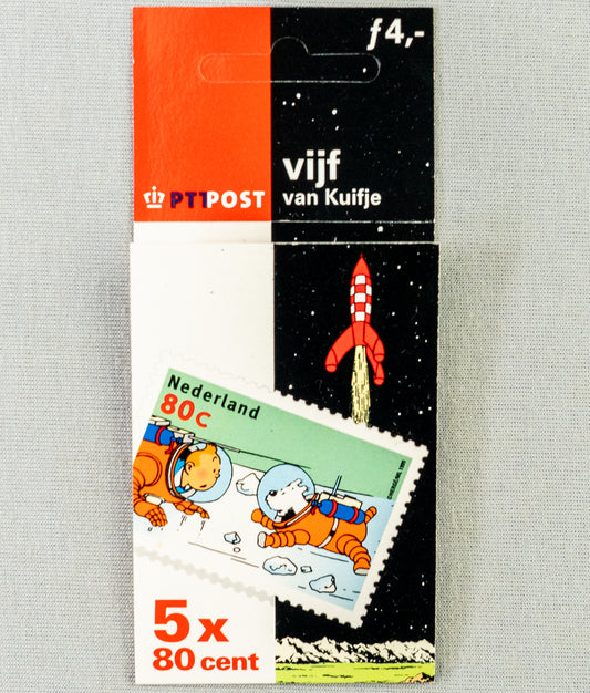 Tintin & Snowy Spacesuits x5 Rare Belge Post/Moulinsart Tintin 1999 Postage Stamp Collection