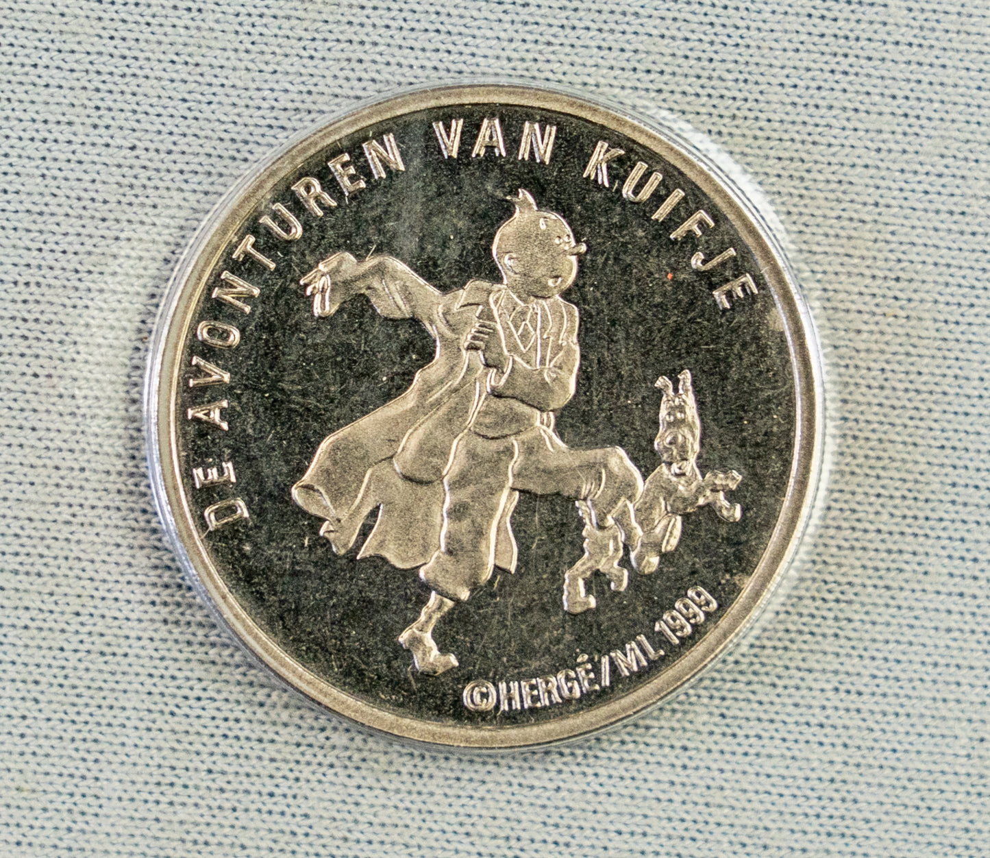 Tintin Mannen Op De Maan: Rare Belge Post/Moulinsart Tintin Postage Stamp + ECU Coin 1999 Collection