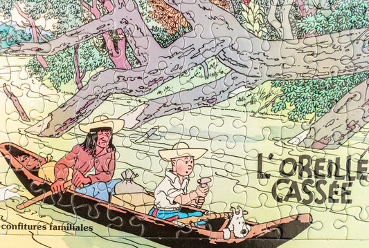 Rare Tintin Puzzle + Poster: L’Oreille Cassee 117 Pieces Broken Ear Andros Herge