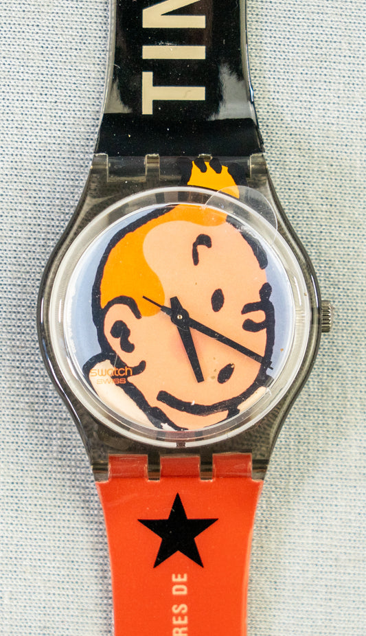 Moulinsart "Tintin Time" Watch 82414 Soviets Plane Red strap Unisex wristwatch