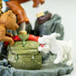 Tintin Snowy & Bear Cubs: Destination Moon Large Box Scene Figurine 10cm Model Coffret