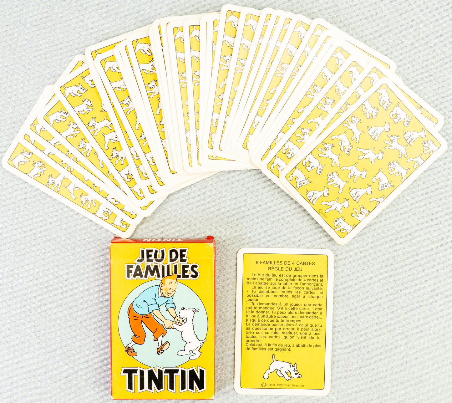 Vintage Tintin Family Playing Cards - Jeu de Familles 1993 by Carta Mundi